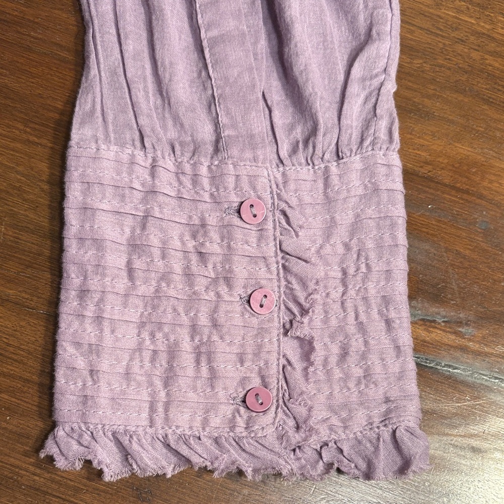 Free People Purple Ruffled Button-Up Tuxedo Blouse - Picture 4 of 11